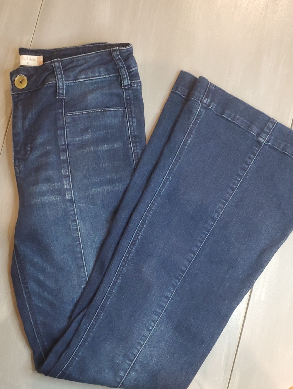 Altar'd State Dark Blue Stretch Denim Flare Jeans Size 27